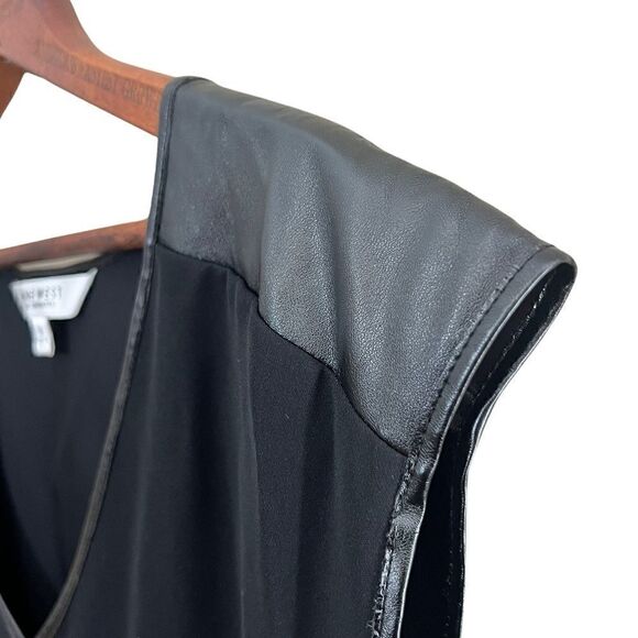 Nine West Suit Separates Faux Leather Trim Dress - Picture 3 of 6